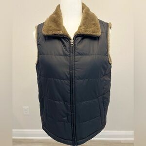 Eddie Bauer Black Puffer Vest, Size S